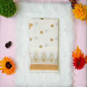 Traditional kerala handloom saree - polka dots