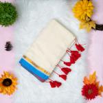 120 count Mulcotton saree with small boarder