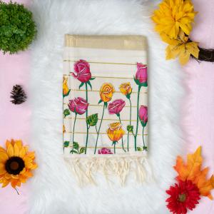 Traditional kerala handloom saree - Printed floral design
