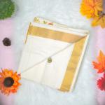 Traditional kerala handloom saree - embroidery peacock design