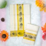 Handloom set mundu with golden boarder - Mayoori