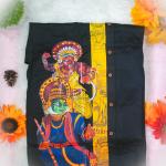 Size 42 - Kathakali art printed full sleeve black shirt for men