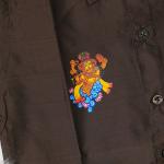 5 yr old - Kids traditional kerala printed silk shirt with matching printed velcro dhoti