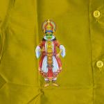 5 yr old - Kids traditional kerala printed silk shirt with matching printed velcro dhoti