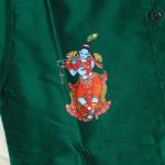 5 yr old - Kids traditional kerala printed silk shirt with matching printed velcro dhoti
