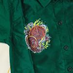 6 yr old - Kids traditional kerala printed silk shirt with matching printed velcro dhoti